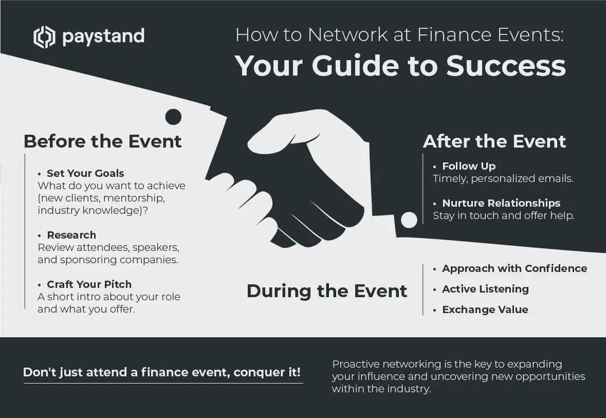 how to network at finance events