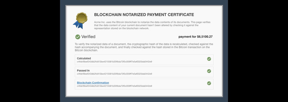Introducing Blockchain Certified Payments